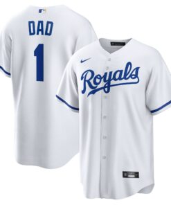 Men's Kansas City Royals White #1 Dad Home Jersey