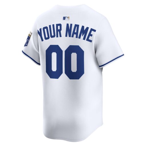 Men's Kansas City Royals White Home Limited Custom Jersey - Image 3