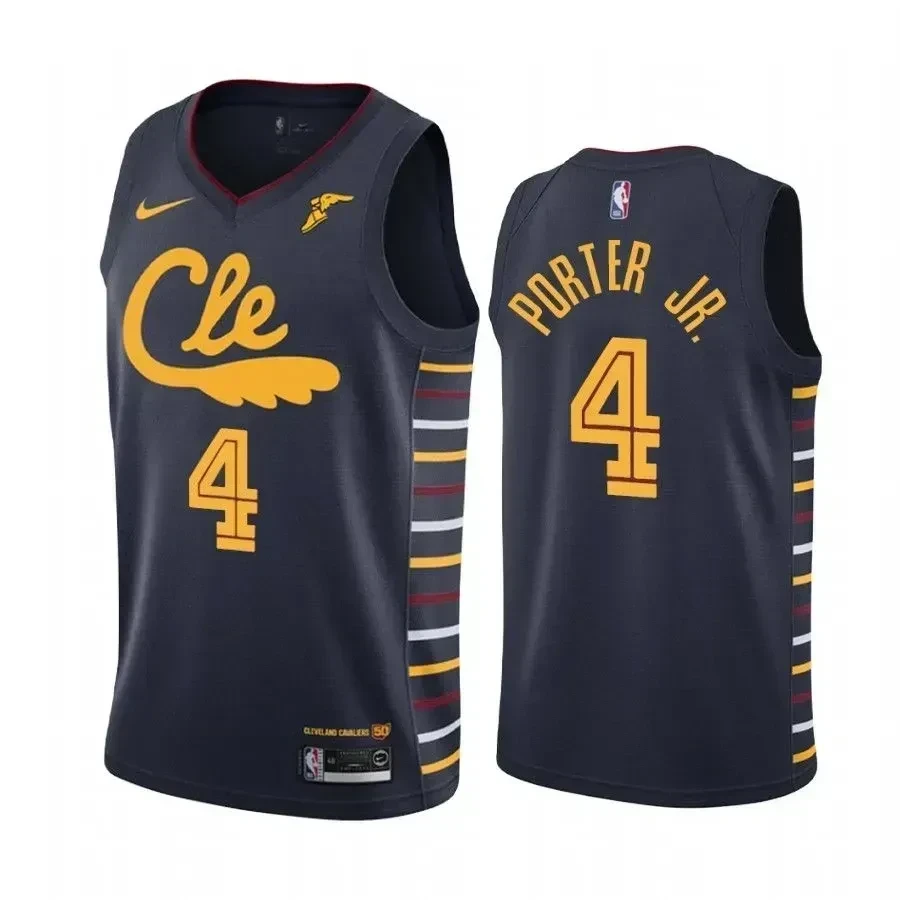 Men's Kevin Porter Jr. 4 Cleveland Cavaliers City Navy Jersey - JS814