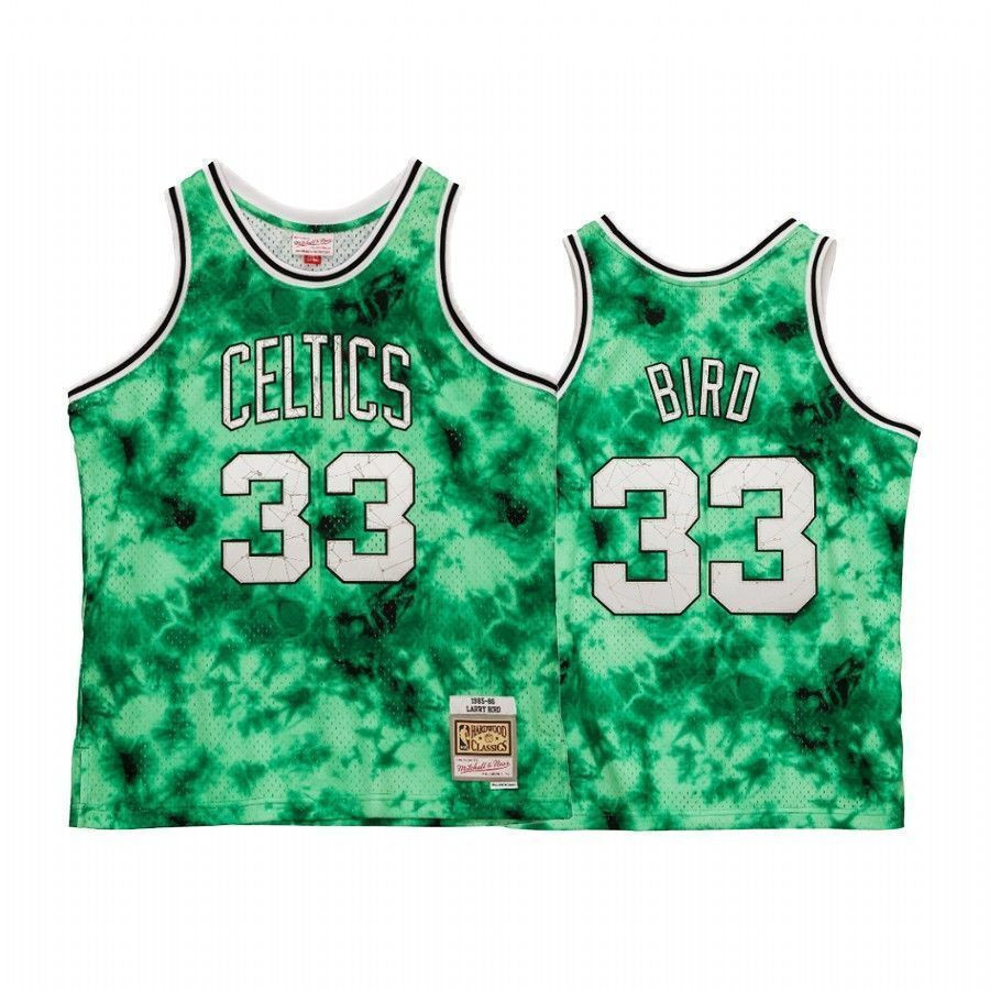 Men's Larry Bird 33 Boston Celtics Galaxy Jersey Green - JS209