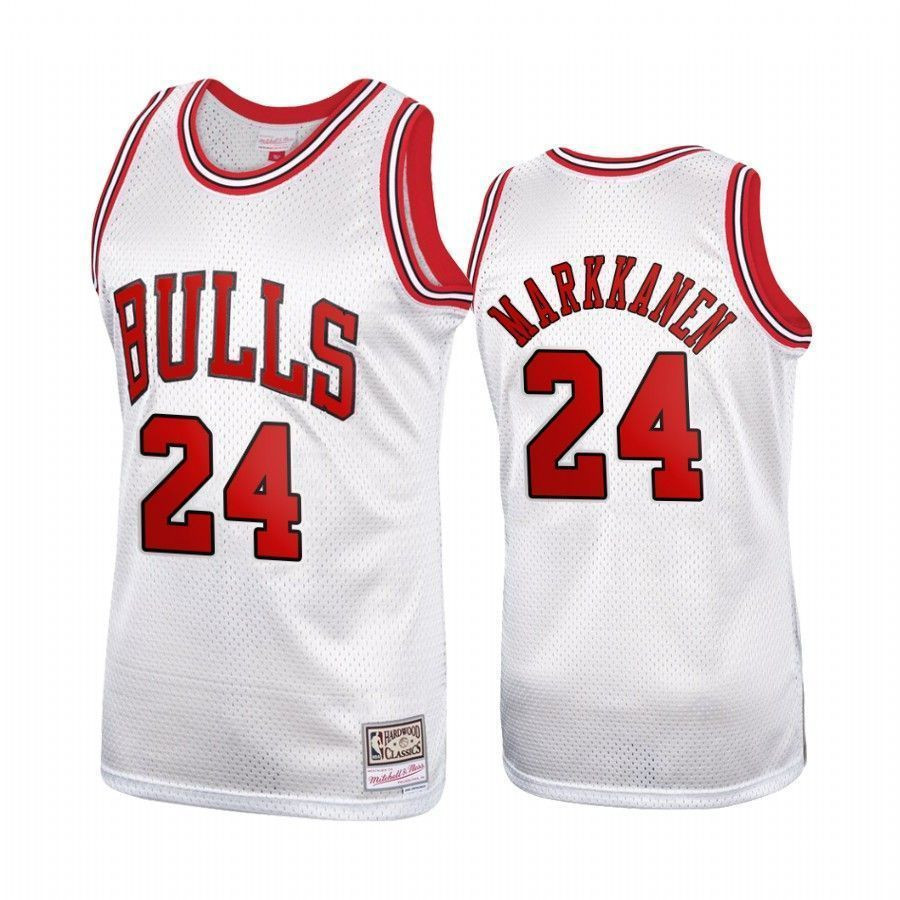Men's Lauri Markkanen 24 Chicago Bulls Platinum Hardwood Classics Jersey - JS785