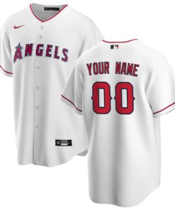 Men's Los Angeles Angels White Home Custom Jersey