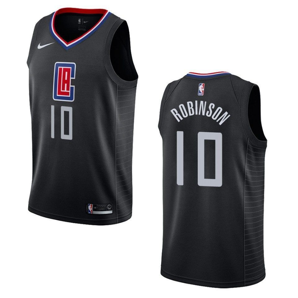 Men's Los Angeles Clippers 10 Jerome Robinson Statement Swingman Jersey - Black - JS218