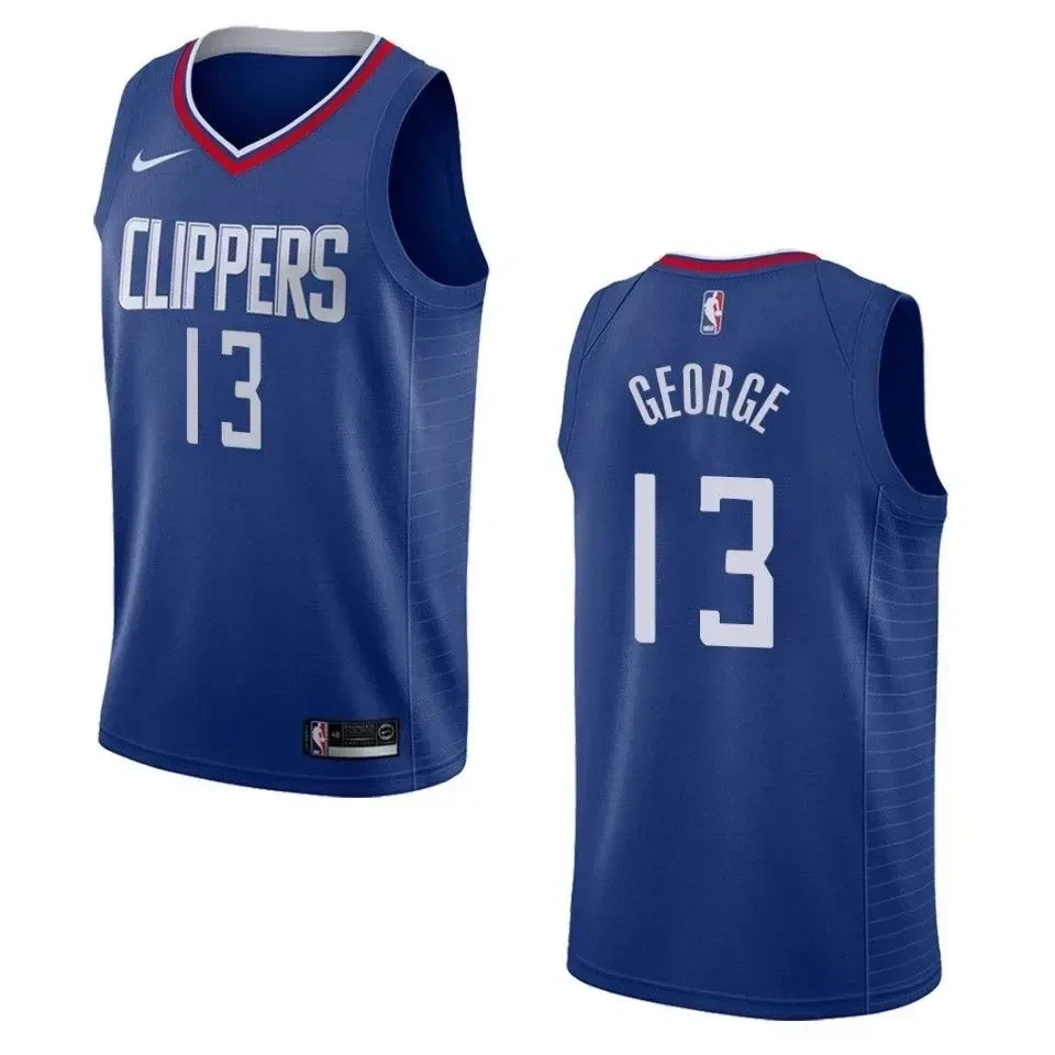 Men's Los Angeles Clippers 13 Paul George Icon Swingman Jersey - Blue - JS349