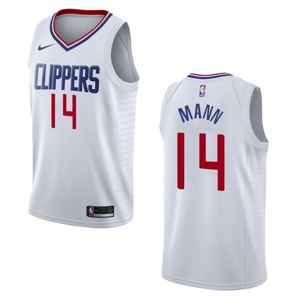 Men's Los Angeles Clippers 14 Terance Mann Association Swingman Jersey - White - JS389