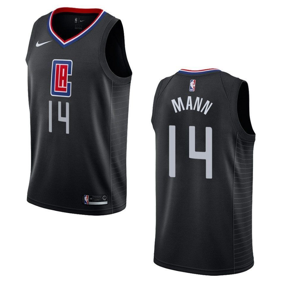 Men's Los Angeles Clippers 14 Terance Mann Statement Swingman Jersey - Black - JS384