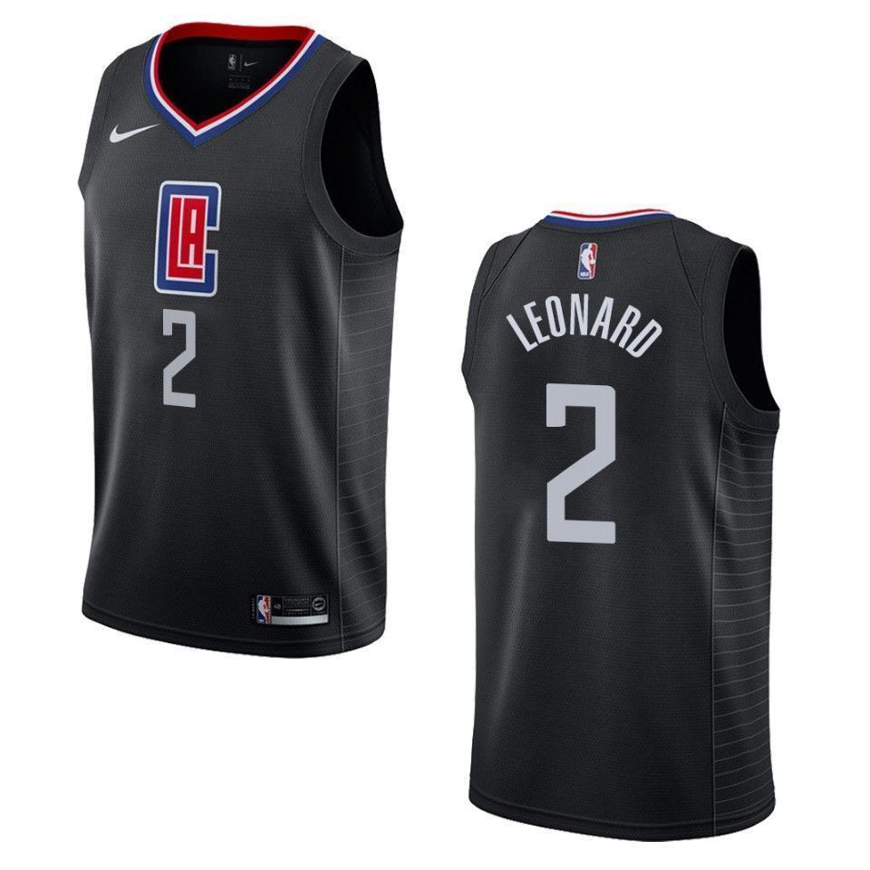 Men's Los Angeles Clippers 2 Kawhi Leonard Statement Swingman Jersey - Black - JS572