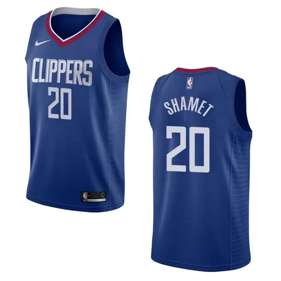 Men's Los Angeles Clippers 20 Landry Shamet Icon Swingman Jersey - Blue - JS432