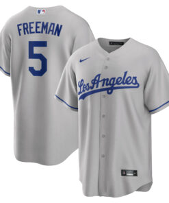 Men's Los Angeles Dodgers Freddie Freeman Gray Road Player Jersey