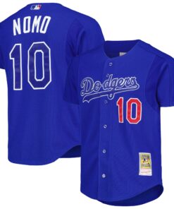 Men's Los Angeles Dodgers Hideo Nomo Mitchell & Ness Royal Cooperstown Collection 2004 Batting Practice Jersey