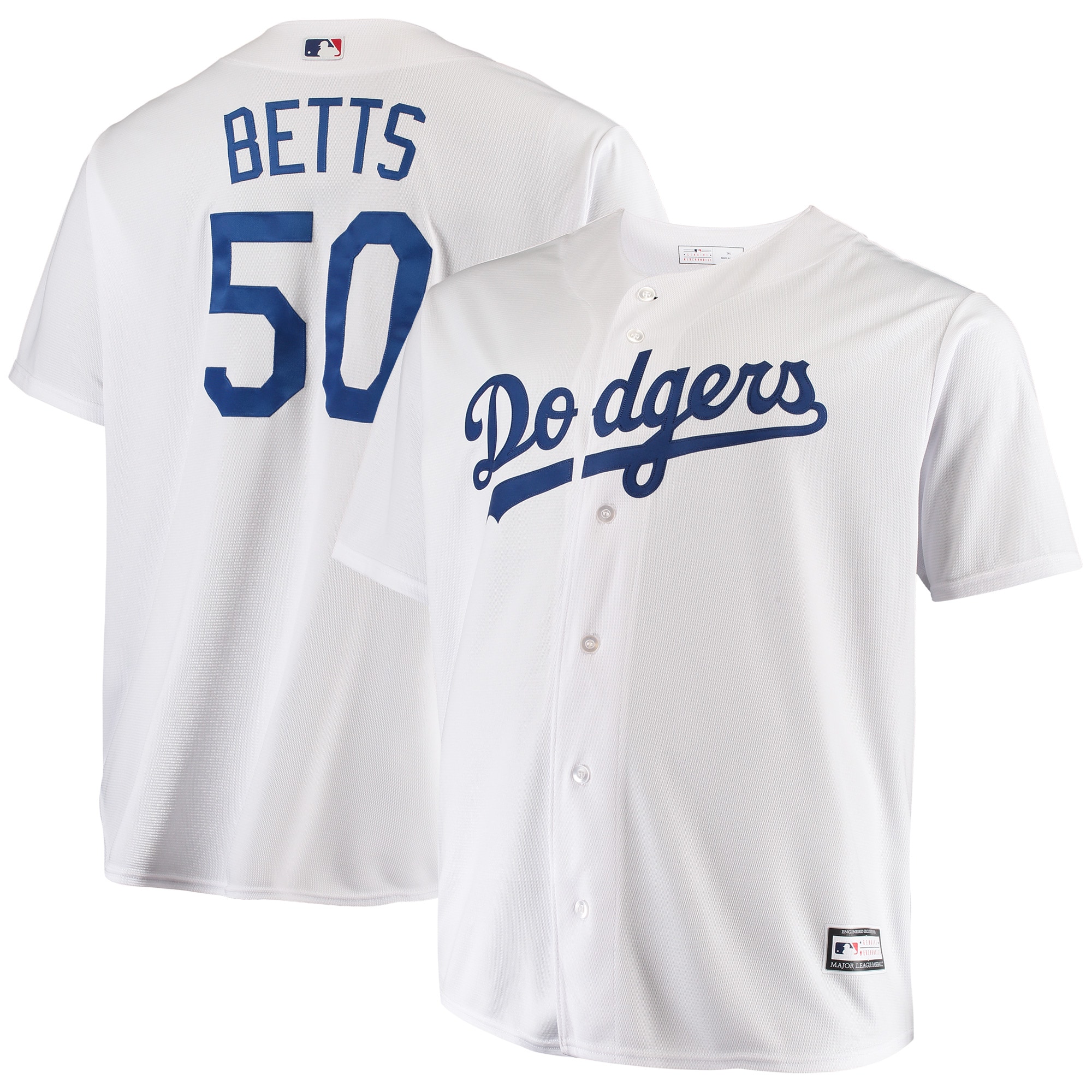 Men's Los Angeles Dodgers Mookie Betts White Big & Tall Player Jersey