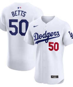 Men's Los Angeles Dodgers Mookie Betts White Home Elite Jersey