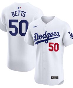Men's Los Angeles Dodgers Mookie Betts White Home Elite Jersey