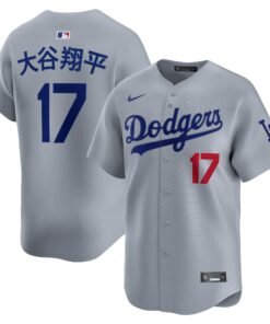 Men's Los Angeles Dodgers Shohei Ohtani Gray Road Alternate Limited Kanji Player Jersey