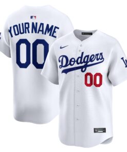 Men's Los Angeles Dodgers White Home Limited Custom Jersey