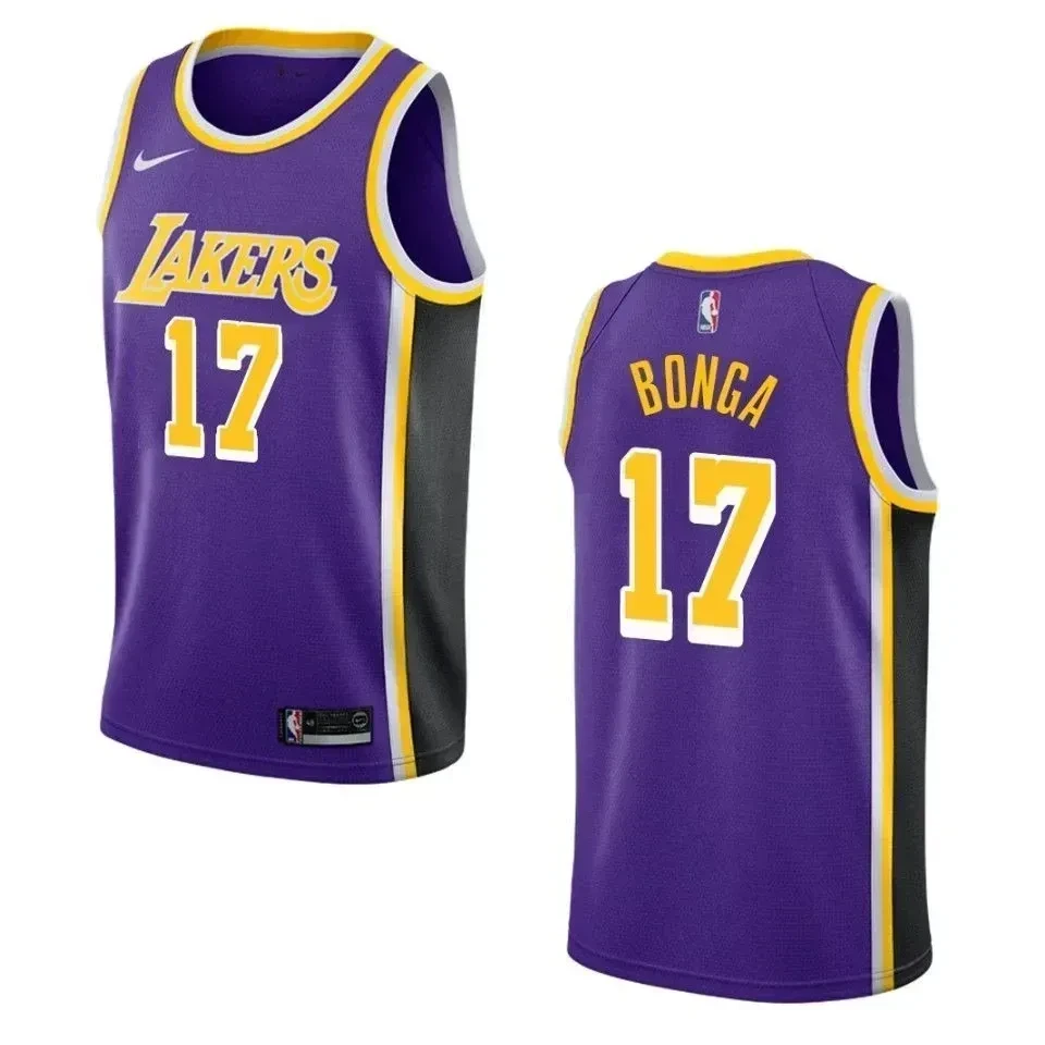 Men's Los Angeles Lakers 17 Isaac Bonga Statement Swingman Jersey - Purple - JS328