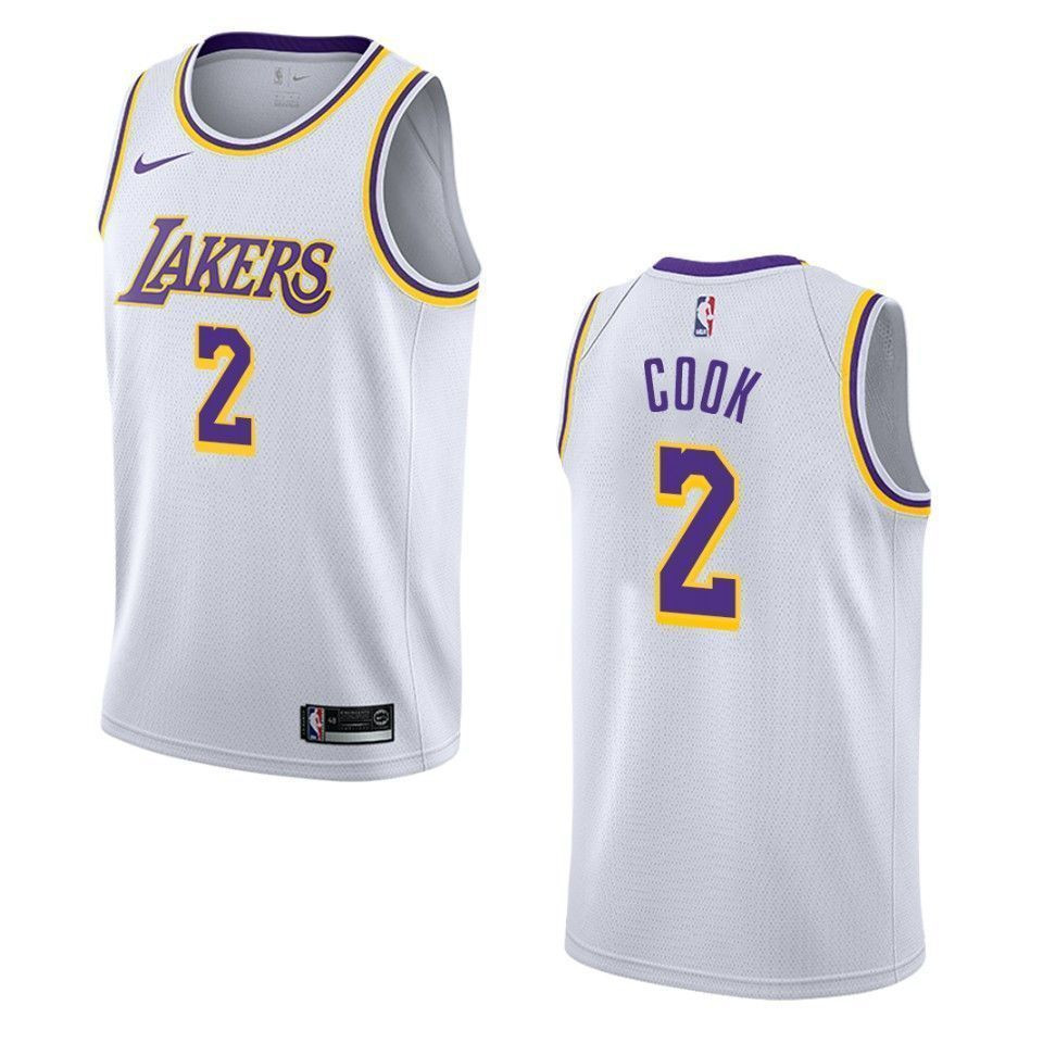 Men's Los Angeles Lakers 2 Quinn Cook Association Swingman Jersey - White - JS243
