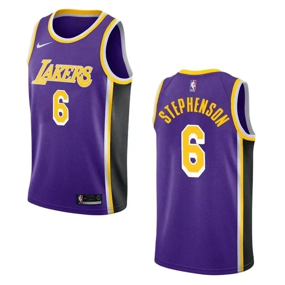 Men's Los Angeles Lakers 6 Lance Stephenson Statement Swingman Jersey - Purple - JS741