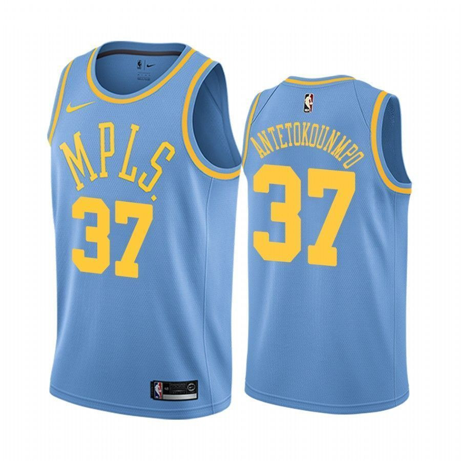 Men's Los Angeles Lakers Kostas Antetokounmpo 37 Blue Classic Jersey - JS222