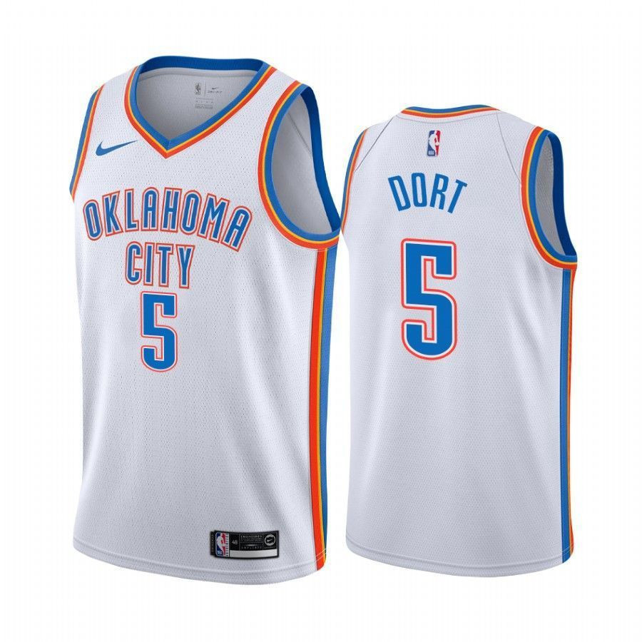 Men's Luguentz Dort Oklahoma City Thunder White Association 5 Jersey - JS938