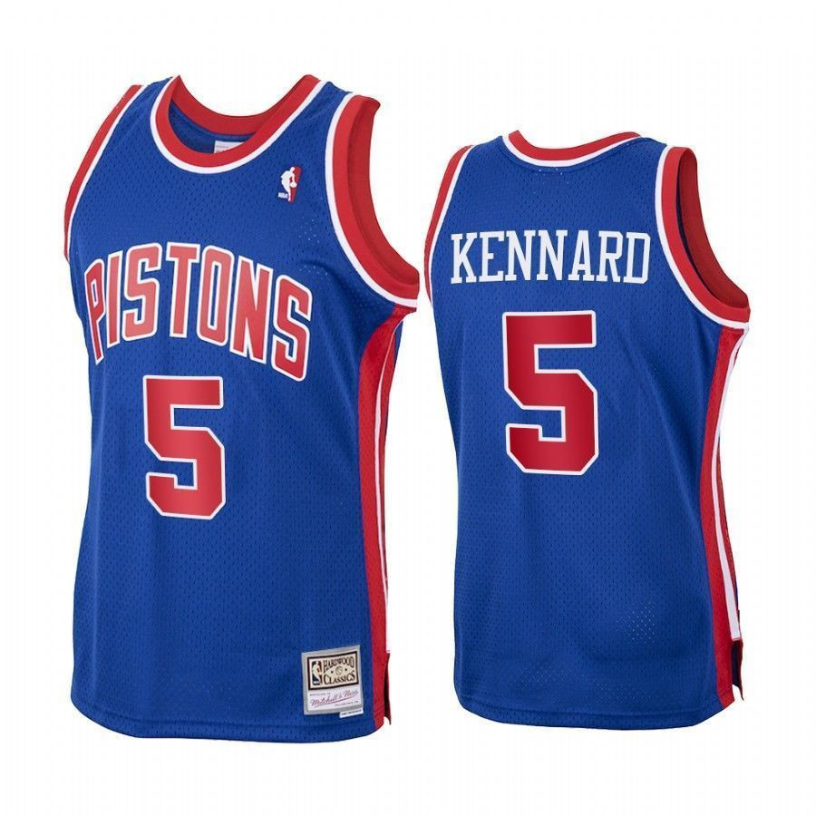 Men's Luke Kennard 5 Detroit Pistons Royal Hardwood Classics Jersey - JS415