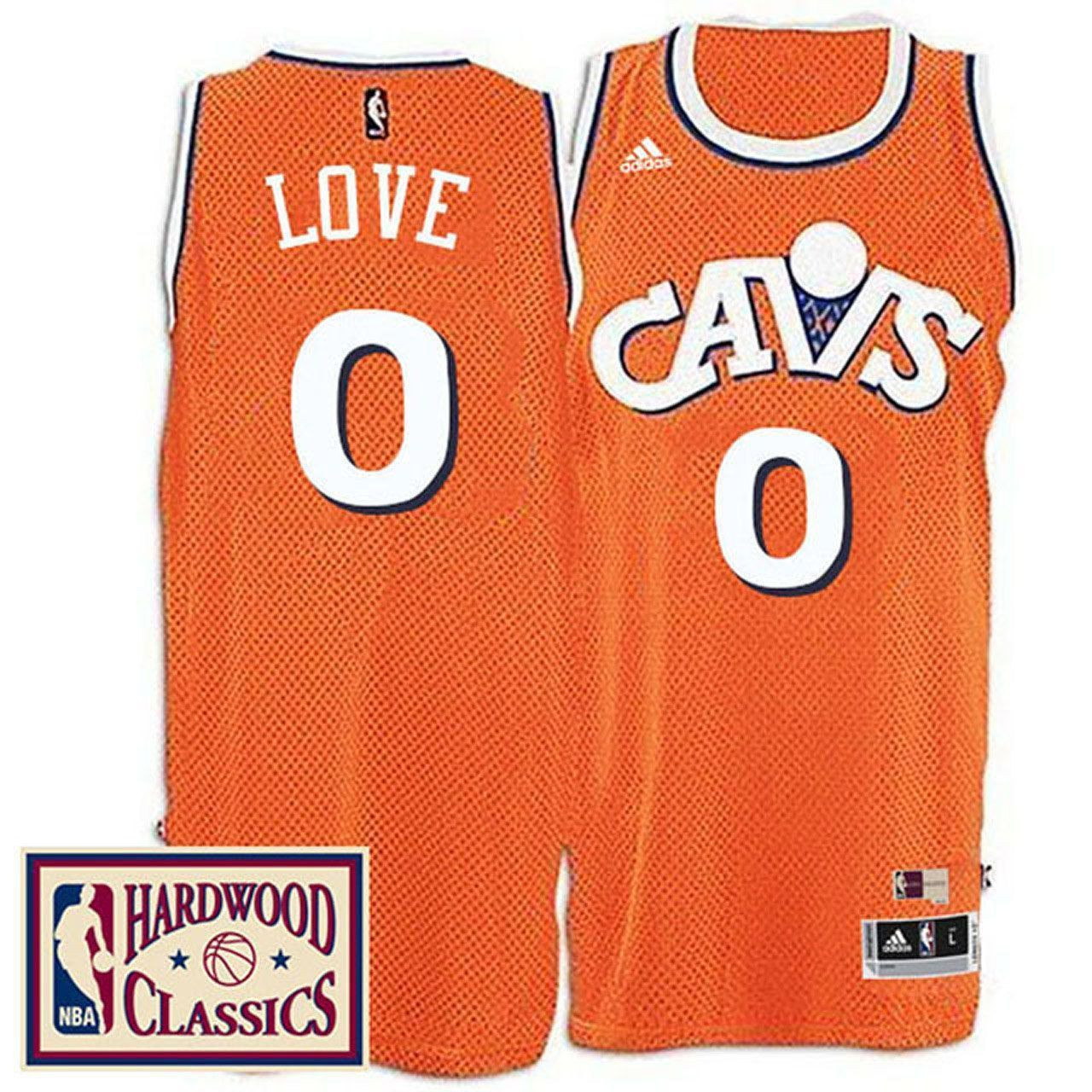 Men's Male 2016-17 Season Cleveland Cavaliers 0 Hardwood Classics Throwback Orange Jersey Kevin Love Jersey - JS971