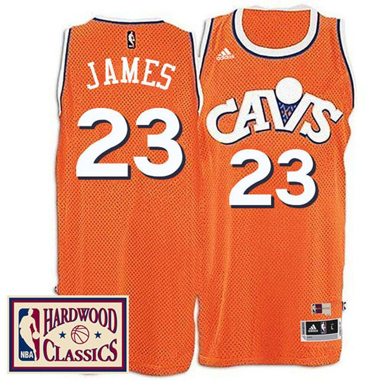 Men's Male 2016-17 Season Cleveland Cavaliers 23 Hardwood Classics Throwback Orange Jersey Lebron James Jersey - JS638