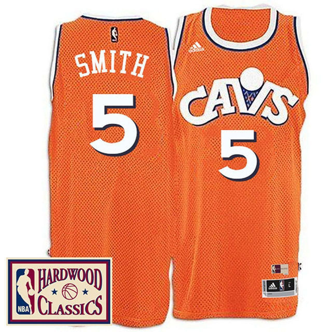Men's Male 2016-17 Season Cleveland Cavaliers 5 Hardwood Classics Throwback Orange Jersey J.r. Smith Jersey - JS196