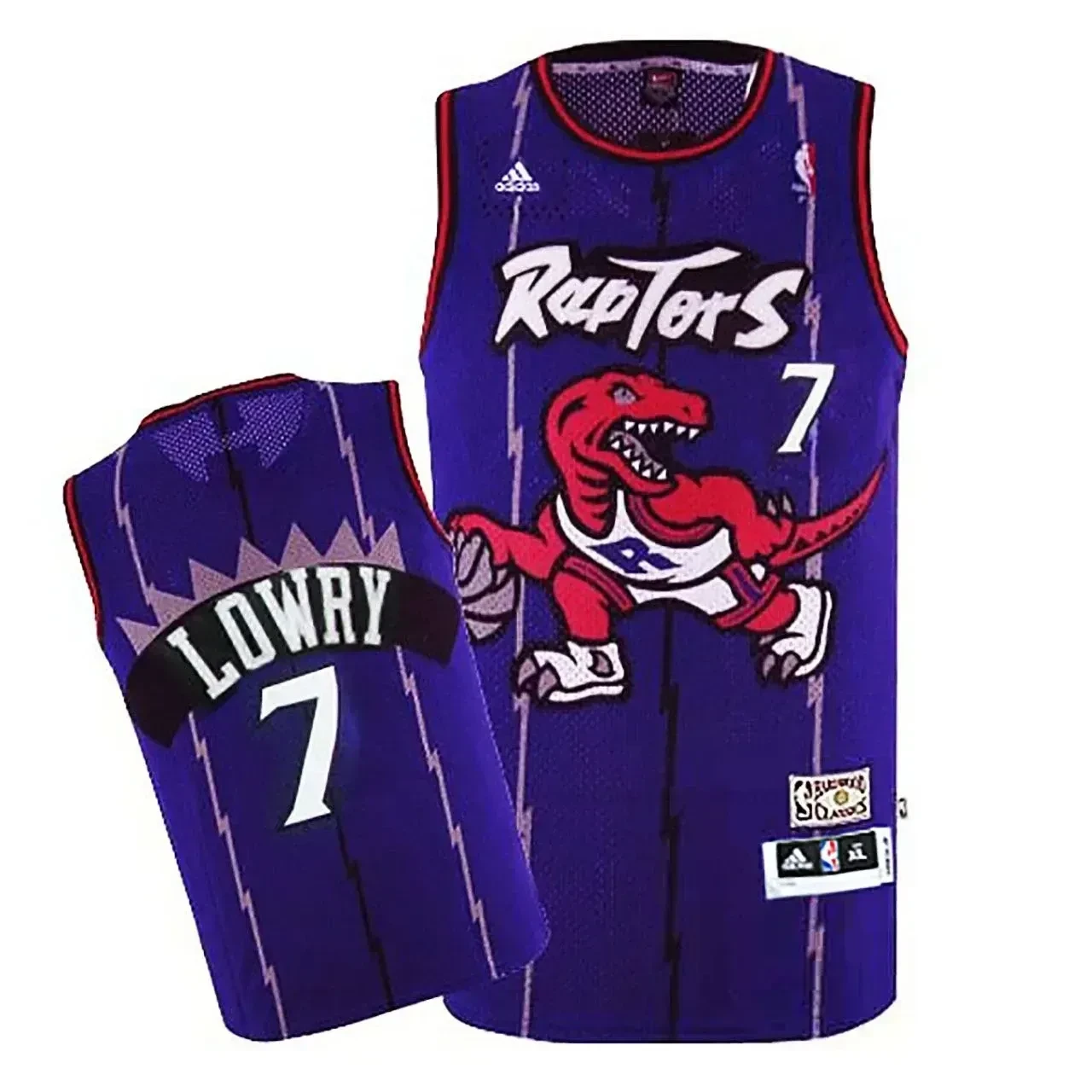 Men's Male Kyle Lowry Toronto Raptors 7 Purple Throwback Jersey - JS873