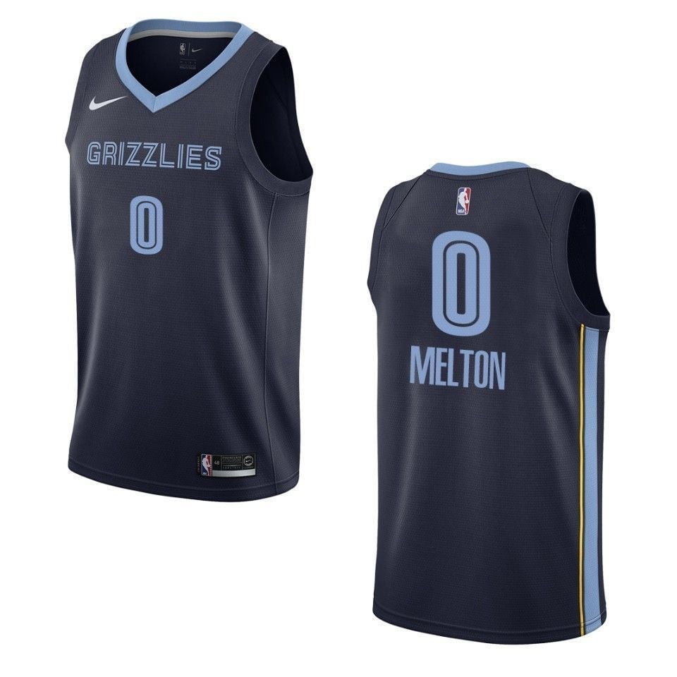 Men's Memphis Grizzlies 0 De'anthony Melton Icon Swingman Jersey - Navy - JS759