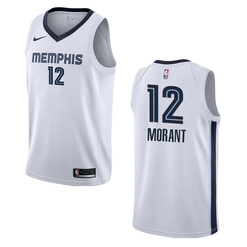 Men's Memphis Grizzlies 12 Ja Morant Association Swingman Jersey - White - JS844