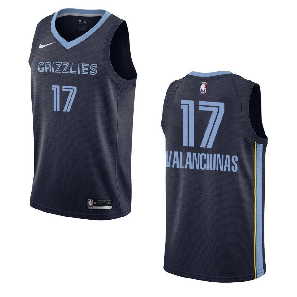Men's Memphis Grizzlies 17 Jonas Valanciunas Icon Swingman Jersey - Navy - JS332