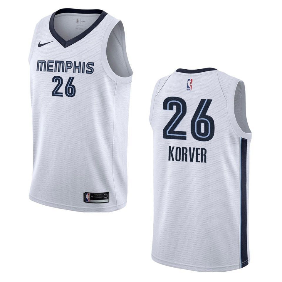 Men's Memphis Grizzlies 26 Kyle Korver Association Swingman Jersey - White - JS950