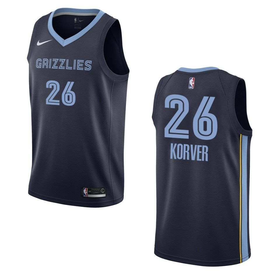 Men's Memphis Grizzlies 26 Kyle Korver Icon Swingman Jersey - Navy - JS381