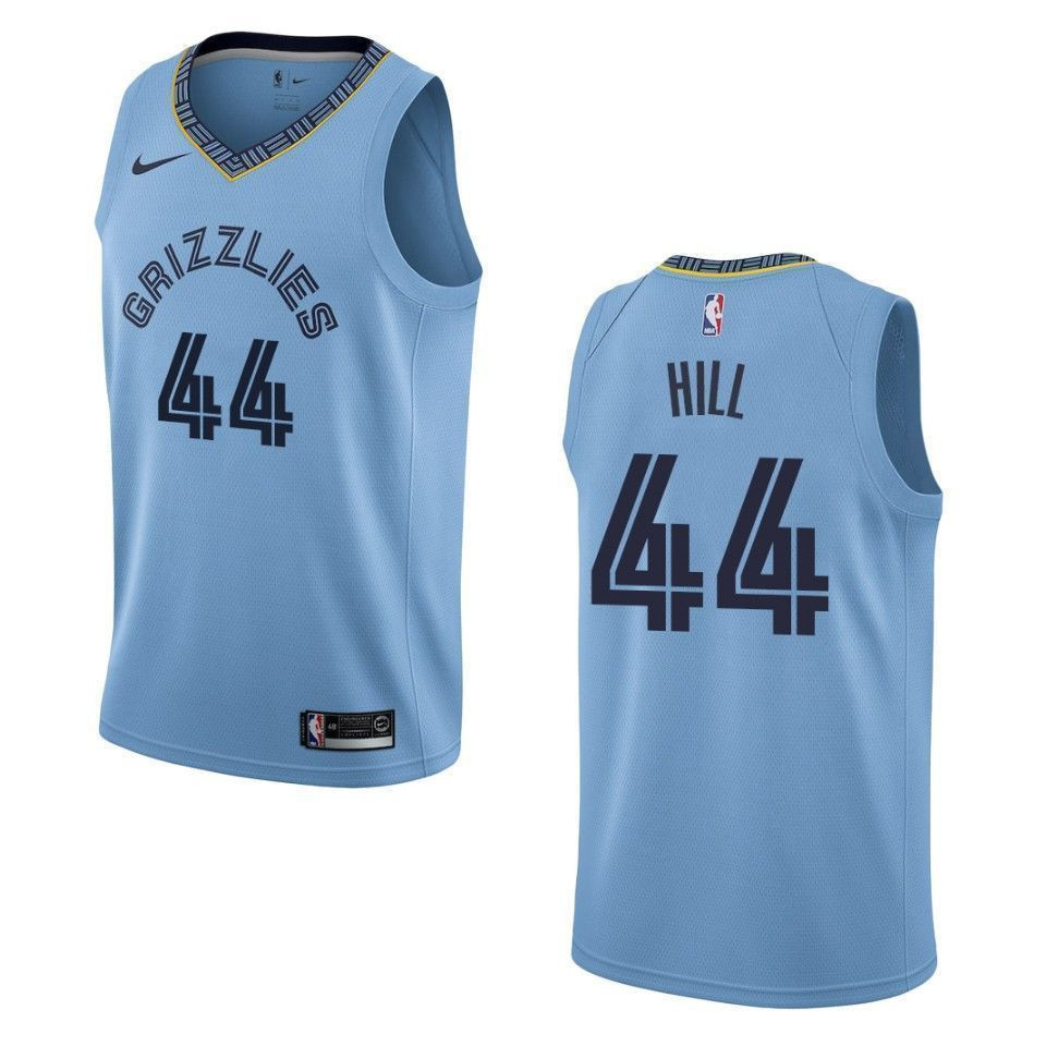Men's Memphis Grizzlies 44 Solomon Hill Statement Swingman Jersey - Blue - JS797