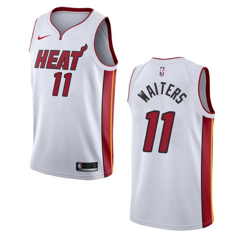 Men's Miami Heat 11 Dion Waiters Association Swingman Jersey - White - JS182