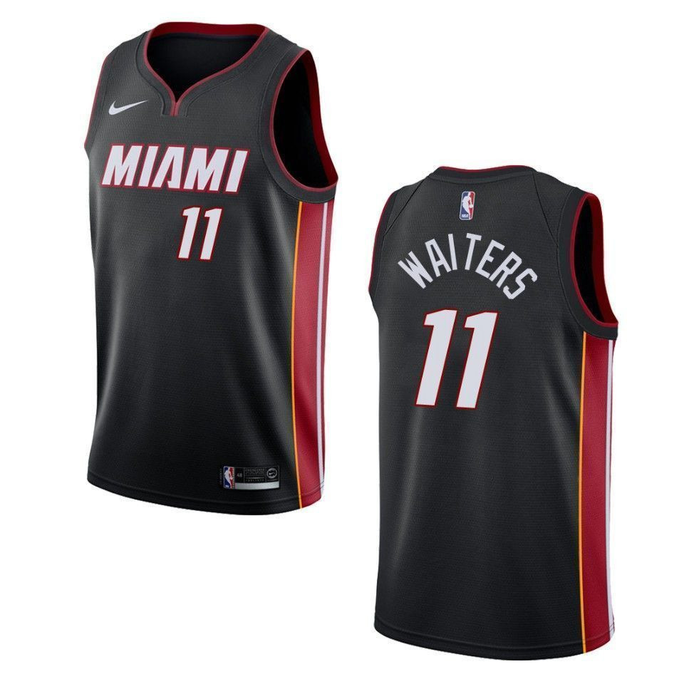 Men's Miami Heat 11 Dion Waiters Icon Swingman Jersey - Black - JS513