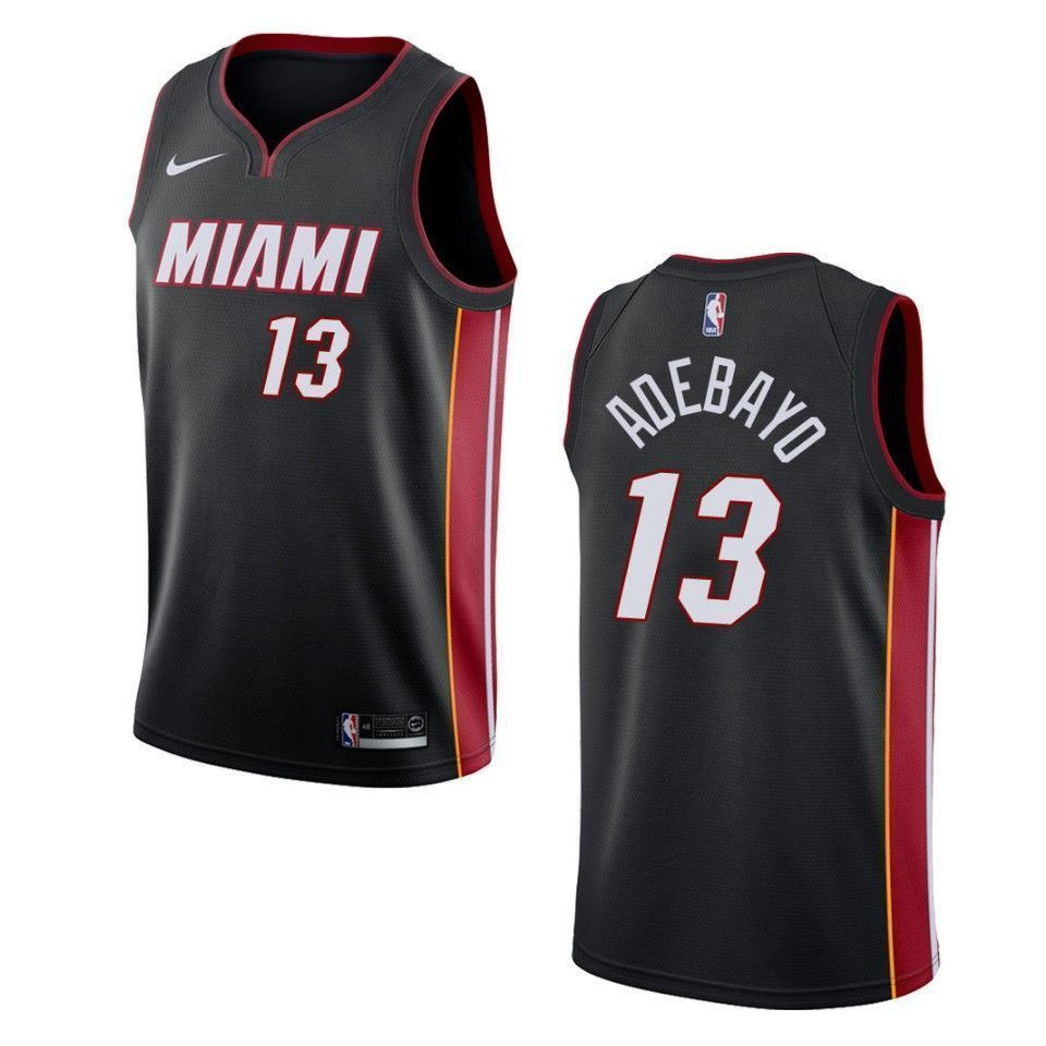 Men's Miami Heat 13 Bam Adebayo Icon Swingman Jersey - Black - JS311