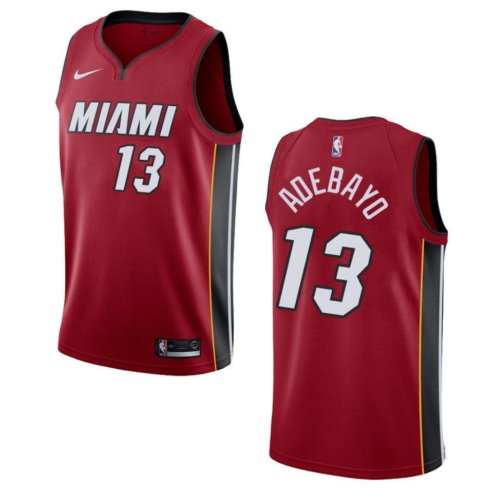 Men's Miami Heat 13 Bam Adebayo Statement Swingman Jersey - Red - JS332