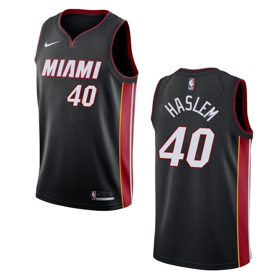 Men's Miami Heat 40 Udonis Haslem Icon Swingman Jersey - Black - JS371