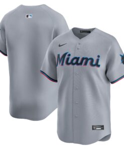 Men's Miami Marlins Gray Road Limited Jersey