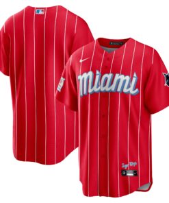 Men's Miami Marlins Red City Connect Jersey