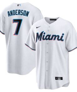Men's Miami Marlins Tim Anderson White Home Player Jersey