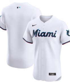 Men's Miami Marlins White Home Elite Jersey