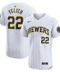 Men's Milwaukee Brewers Christian Yelich White Alternate Alternate Elite Player Jersey