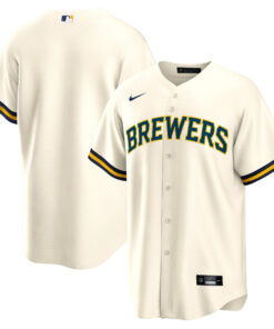 Men's Milwaukee Brewers Cream Home Blank Jersey