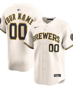 Men's Milwaukee Brewers Cream Home Limited Custom Jersey