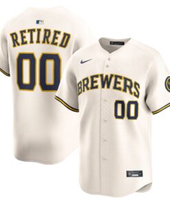 Men's Milwaukee Brewers Cream Home Limited Pick-A-Player Retired Roster Jersey