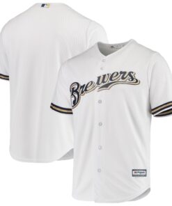 Men's Milwaukee Brewers Majestic White Team Official Jersey