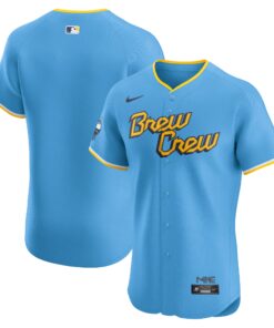 Men's Milwaukee Brewers Powder Blue City Connect Elite Jersey